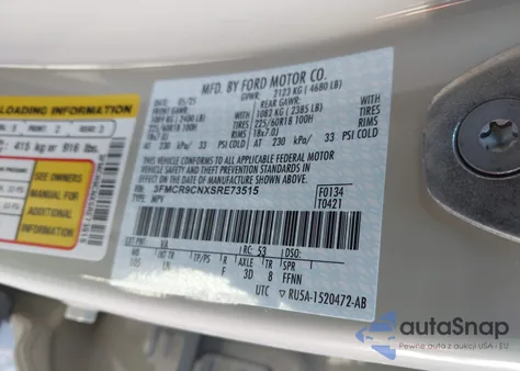 2025 Ford Bronco Sport Outer Banks from USA, damaged, VIN 3FMCR9CNXSRE73515